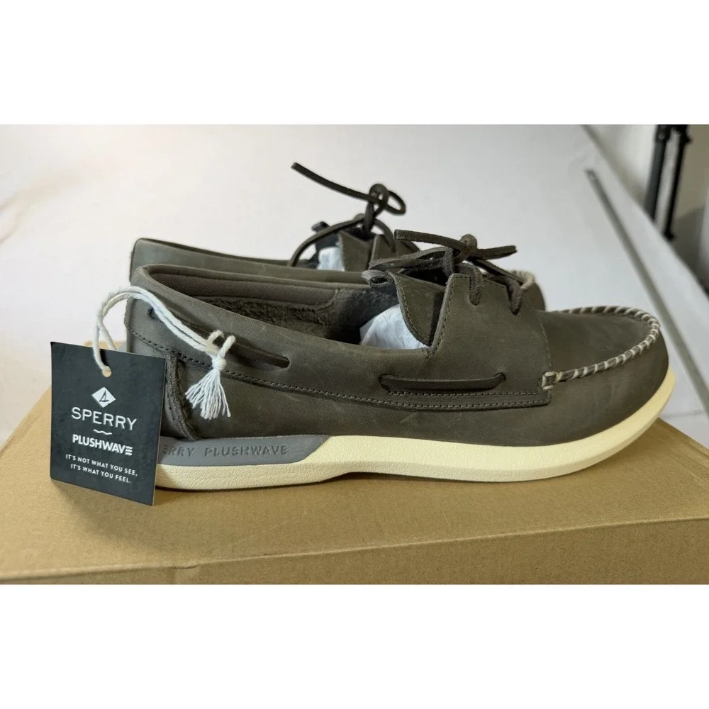 Sperry A/O Plushwave 2.0 Grey Boat Shoe Womens 10 Nautical Beach